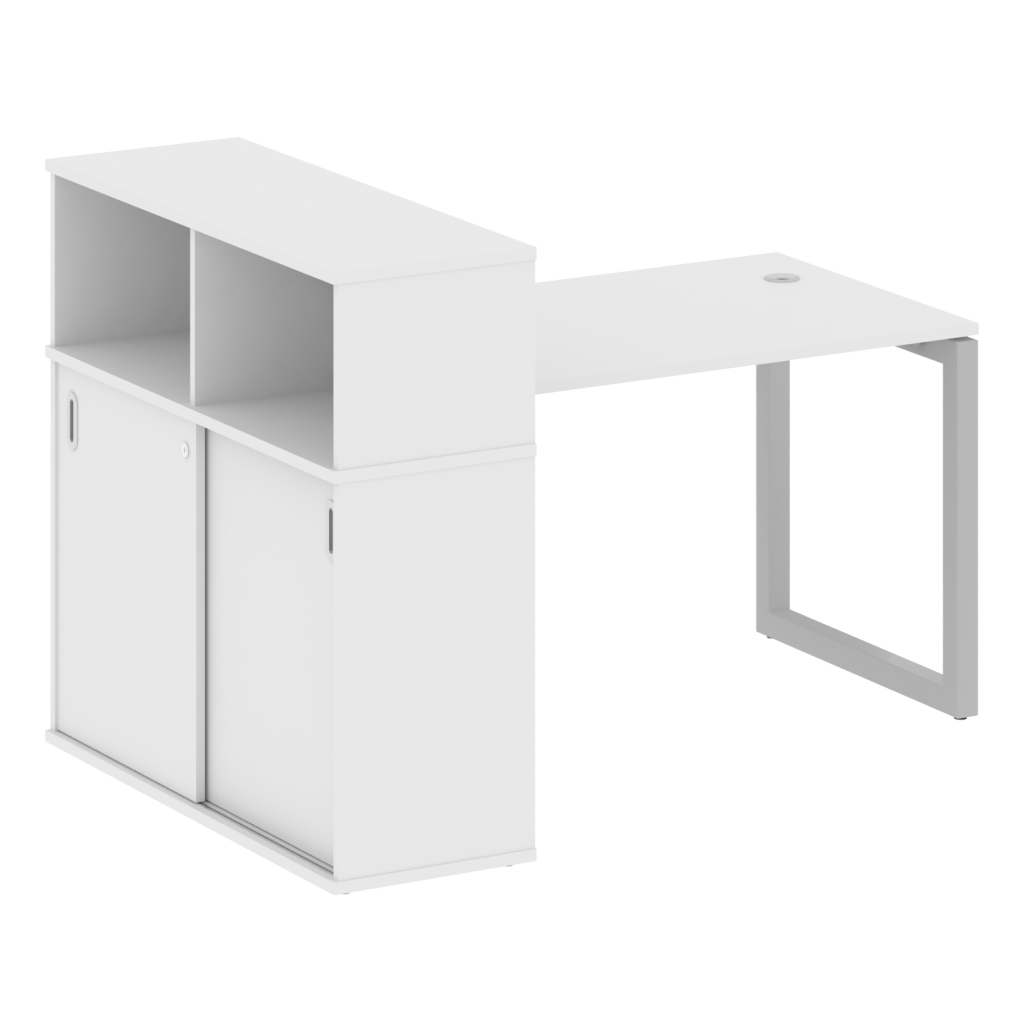 Стол письменный с опорным шкафом-купе Метал Систем Куатро 1610*1120*1098 Метал Систем Куатро Белый