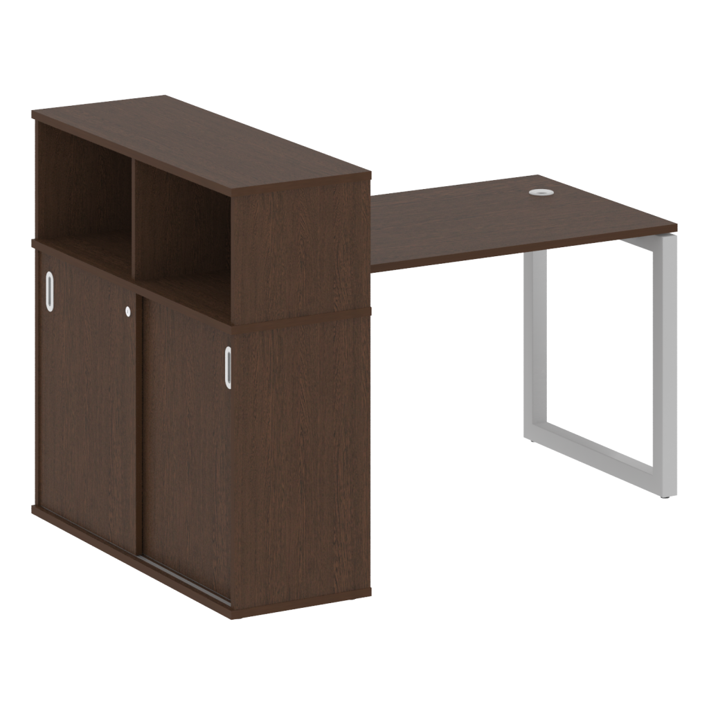 Стол письменный с опорным шкафом-купе Метал Систем Куатро 1610*1120*1098 Метал Систем Куатро Венге Цаво