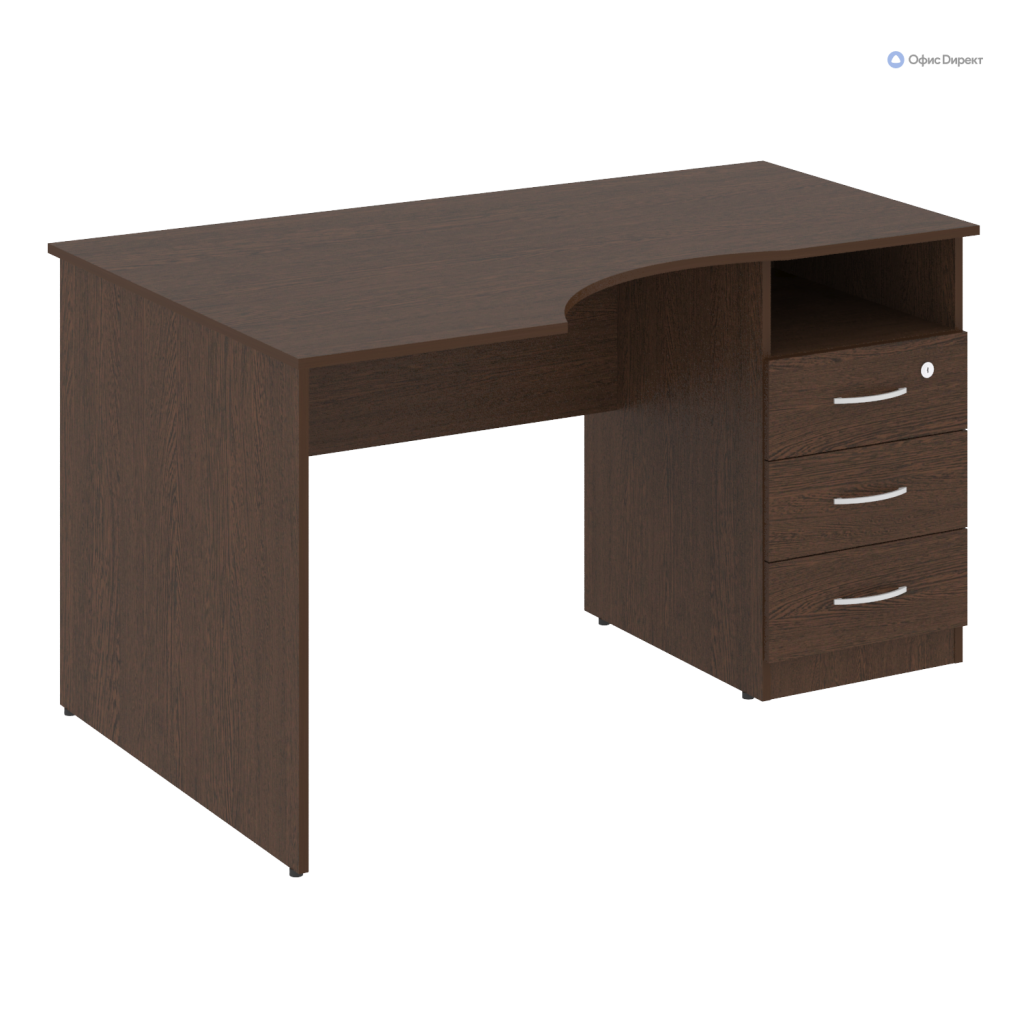 Стол криволинейный с тумбой правый Нова С 1400*900*750 Нова С Венге Цаво