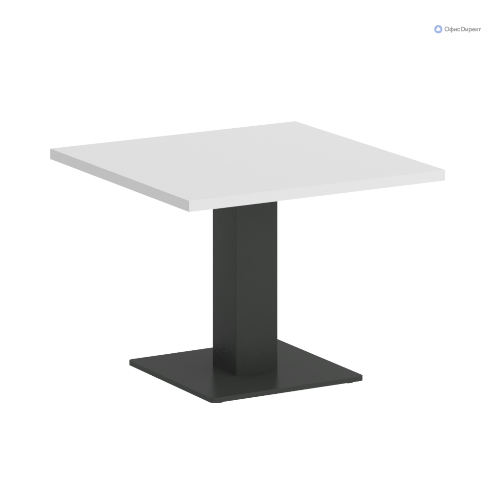 Стол журнальный квадратный Рива Фёст 600*600*450 Рива Фёст Белый Бриллиант/Металл Антрацит