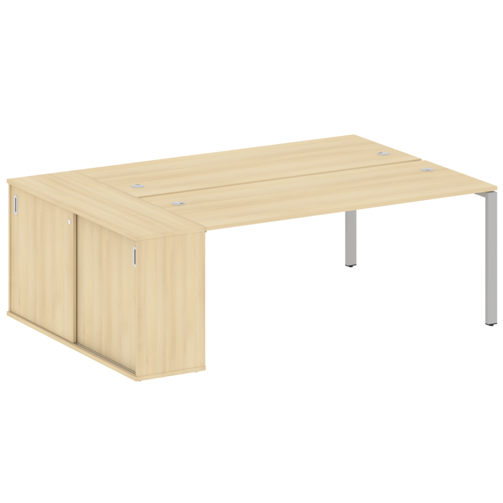 Бенч-система на 2 рабочих места с опорным шкафом-купе Рива Метал Систем 2210*1475*750 Рива Метал Систем Акация Лорка