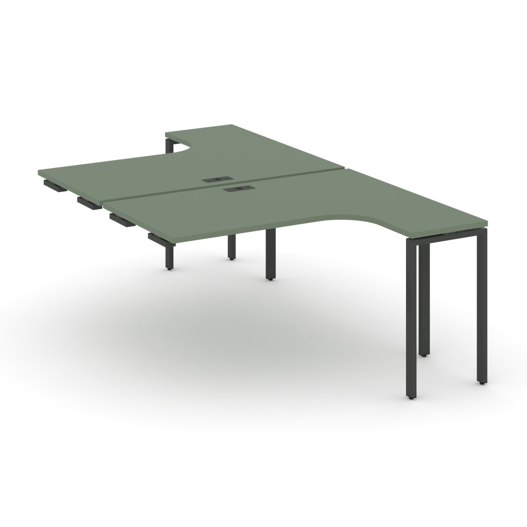 Рабочая станция надставка на опорные тумбы Концепт 1580*1480*750 Концепт Кобо/Антрацит металл