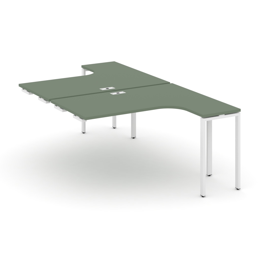 Рабочая станция надставка на опорные тумбы Концепт 1580*1480*750 Концепт Кобо/Белый металл