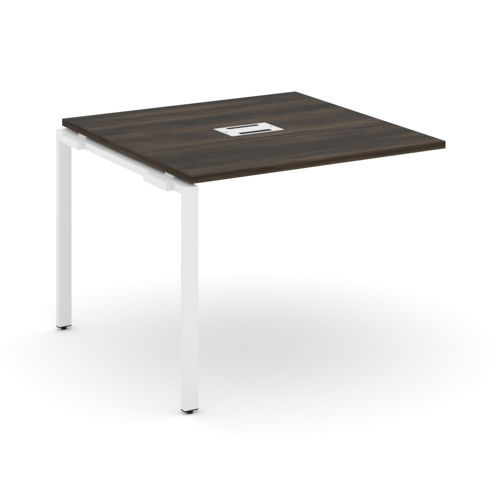 Проходной наборный элемент переговорного стола Концепт 980*980*750 Концепт Дуб Мали/Металл Белый