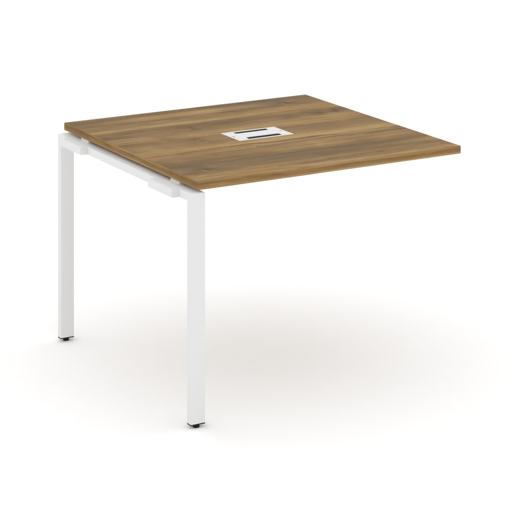 Проходной наборный элемент переговорного стола Концепт 980*980*750 Концепт Сандал Янтарный/Белый металл