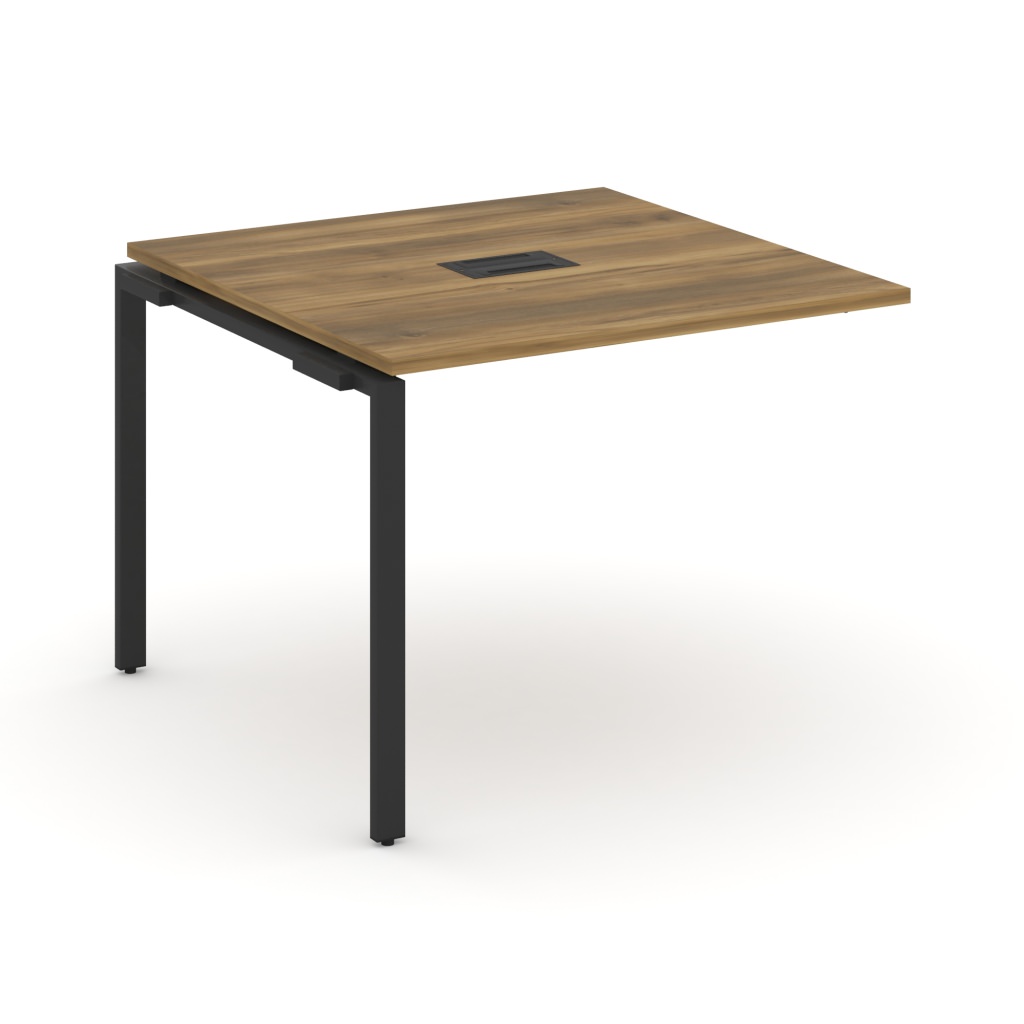 Проходной наборный элемент переговорного стола Концепт 980*980*750 Концепт Сандал Янтарный/Черный металл