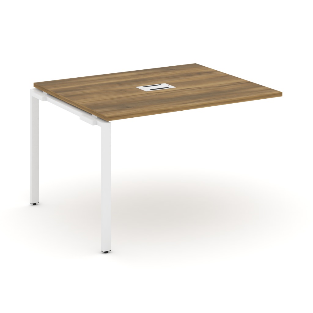 Проходной наборный элемент переговорного стола Концепт 1180*980*750 Концепт Сандал Янтарный/Белый металл