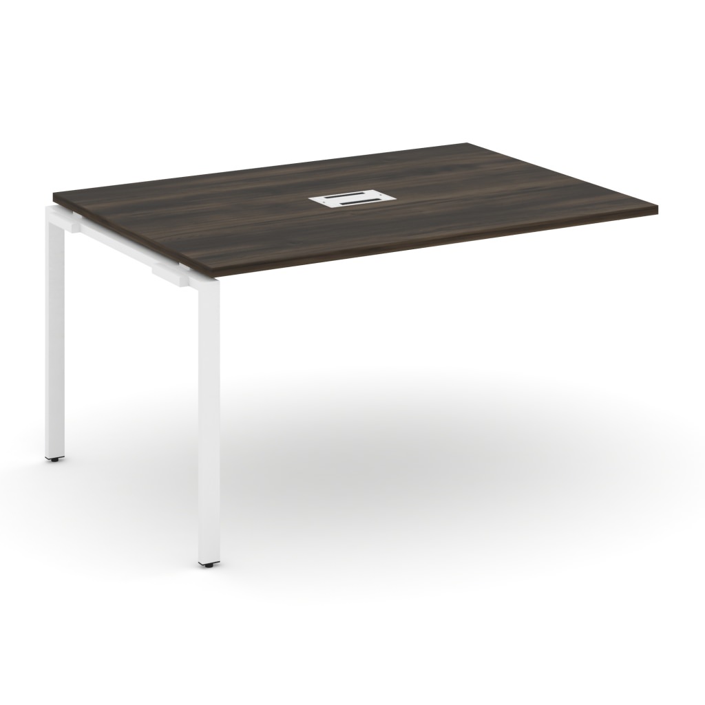 Проходной наборный элемент переговорного стола Концепт 1380*980*750 Концепт Дуб Мали/Металл Белый