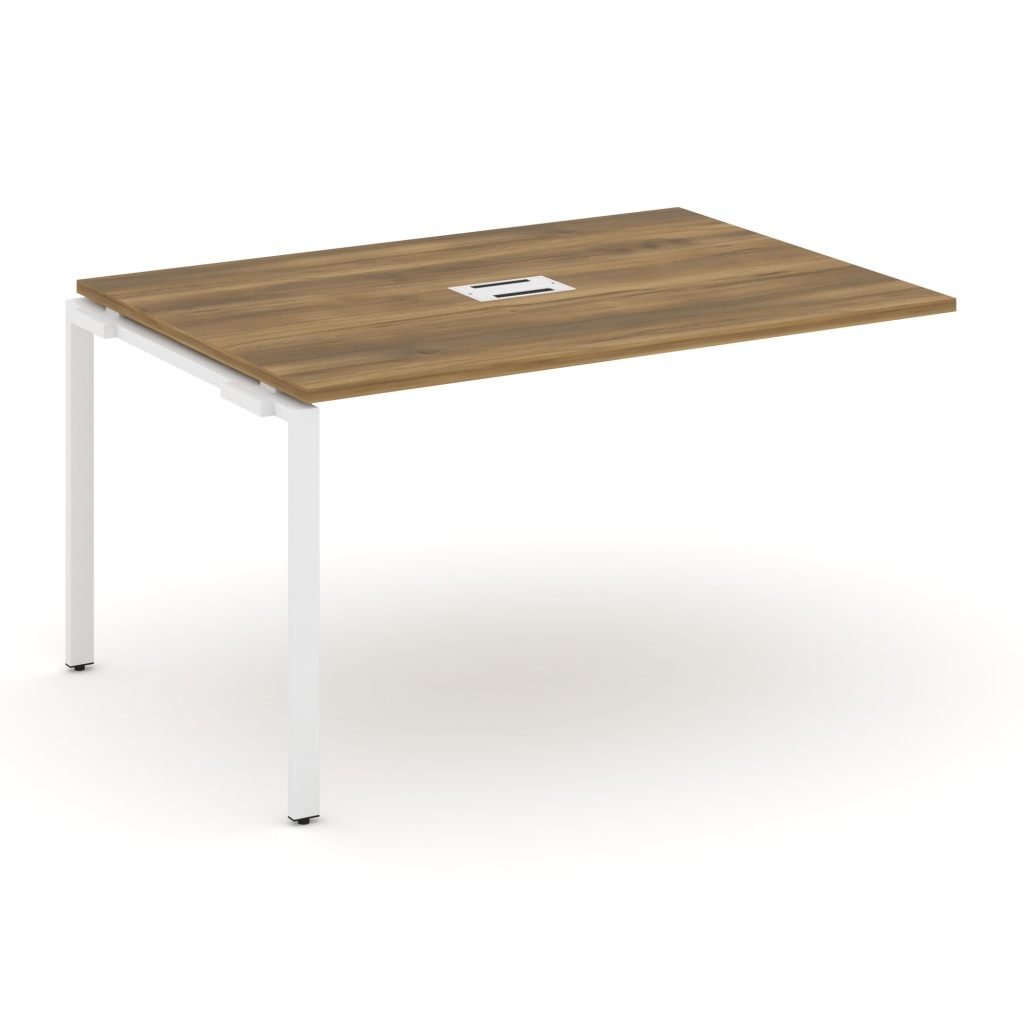 Проходной наборный элемент переговорного стола Концепт 1380*980*750 Концепт Сандал Янтарный/Белый металл