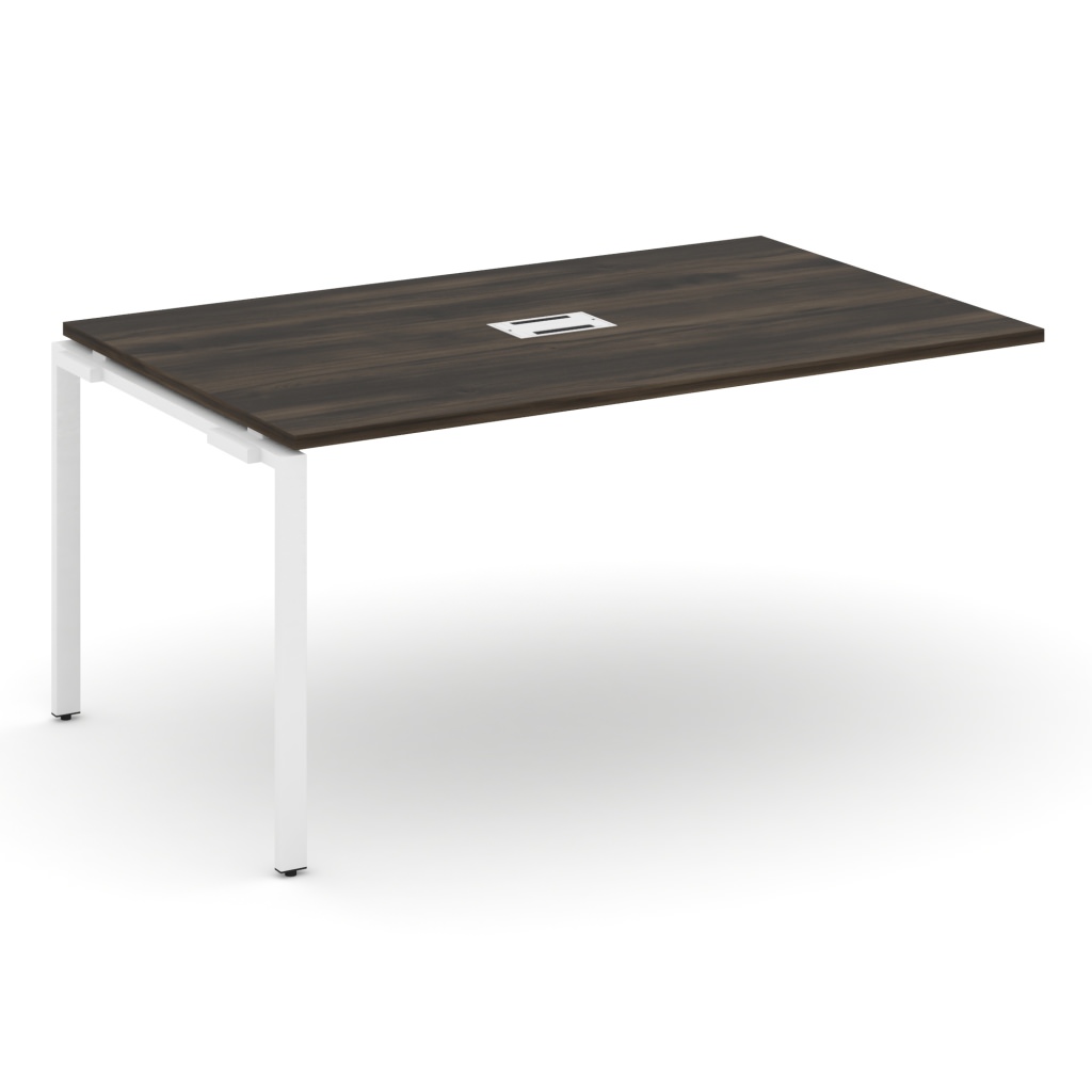 Проходной наборный элемент переговорного стола Концепт 1580*980*750 Концепт Дуб Мали/Металл Белый