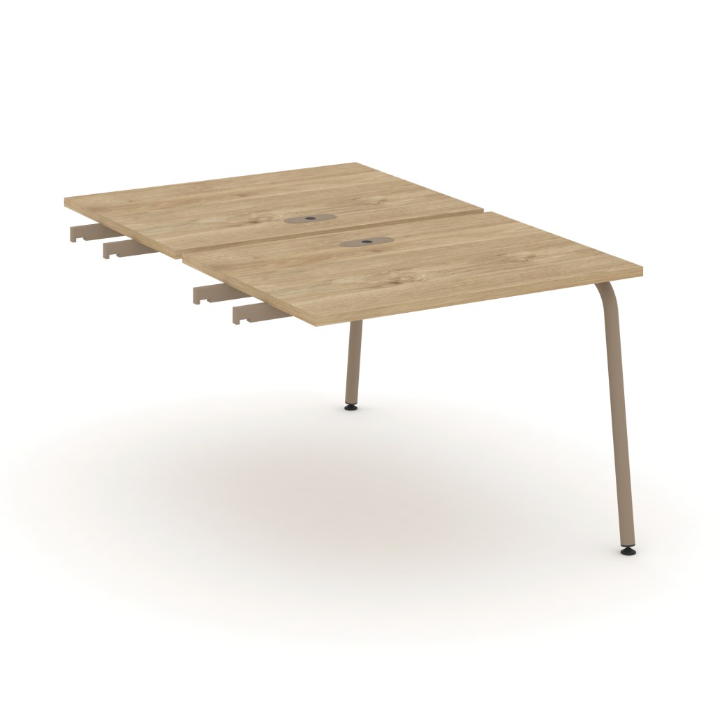 Двойной стол приставка к опорным тумбам Эстетика 980*1500*750 Эстетика Тиквуд Светлый