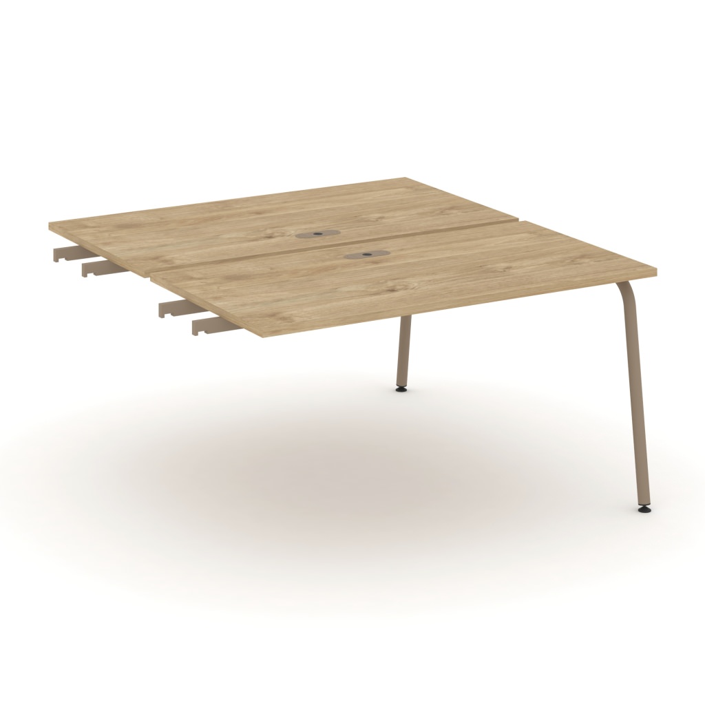 Двойной стол приставка к опорным тумбам Эстетика 1380*1500*750 Эстетика Тиквуд Светлый