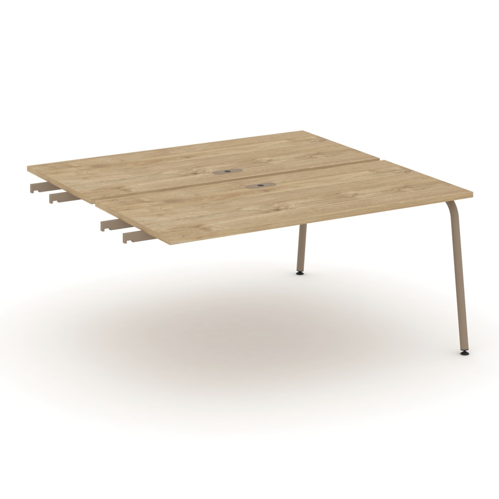 Двойной стол приставка к опорным тумбам Эстетика 1580*1500*750 Эстетика Тиквуд Светлый