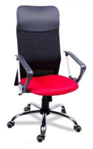 Кресло Астра А РС900 ТОП Хром Ткань сетка Черный/Красный